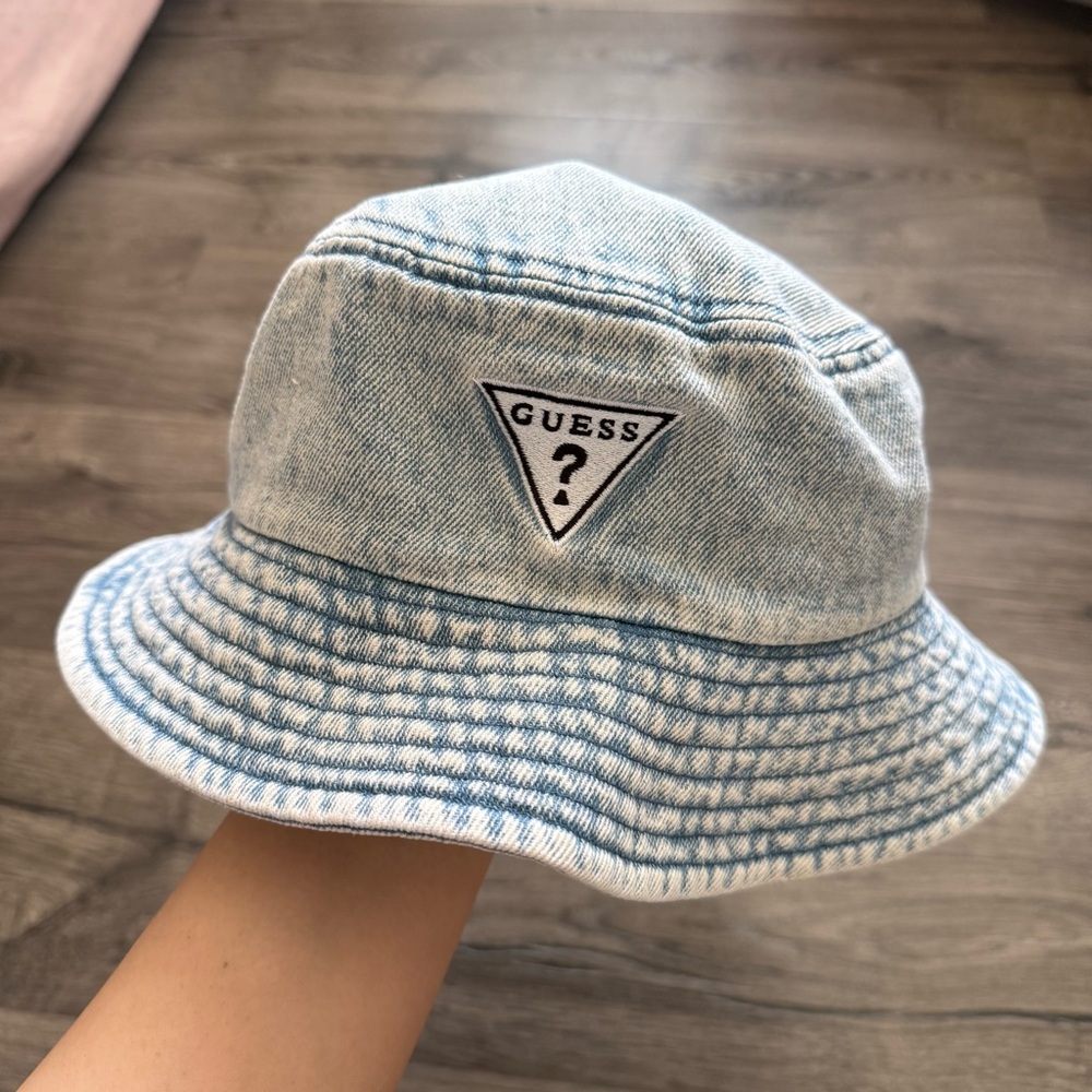 Vintage Guess Light Wash Denim Cotton Bucket Hat Adult